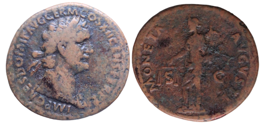 Roman Empire, Domitian 81-96AD Bronze As Fine