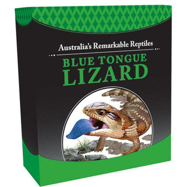 Tuvalu 2015 $1 Australia's Remarkable Reptile Blue Tongue Lizard 1oz Silver Coloured Proof Coin