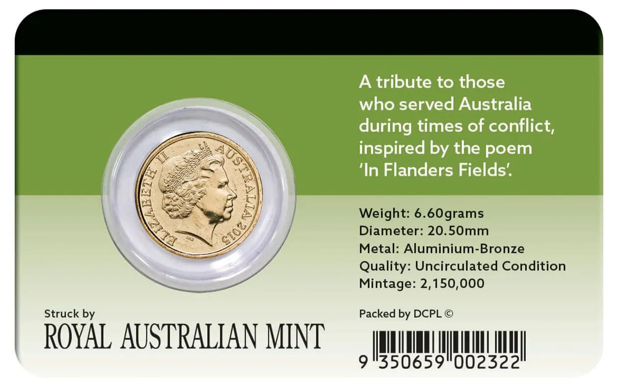 2015 $2 Remembrance Day In Flanders Field UNC Coin