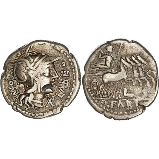 Roman Republic, Q. Fabius Q.n. Q.f. Labeo, Silver Denarius, 124 BC, gF-nVF