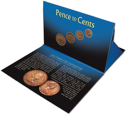Pence To Cents Australia's Predecimal and Decimal Copper 4 Coin Set