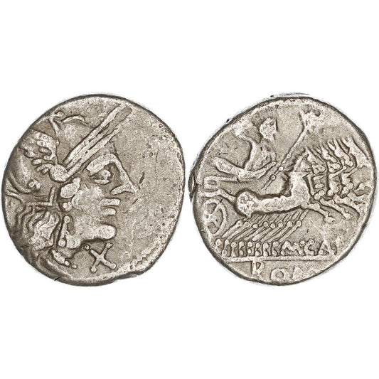 Roman Republic, M. Papirius Carbo, Silver Denarius, 122 BC, gF-nVF