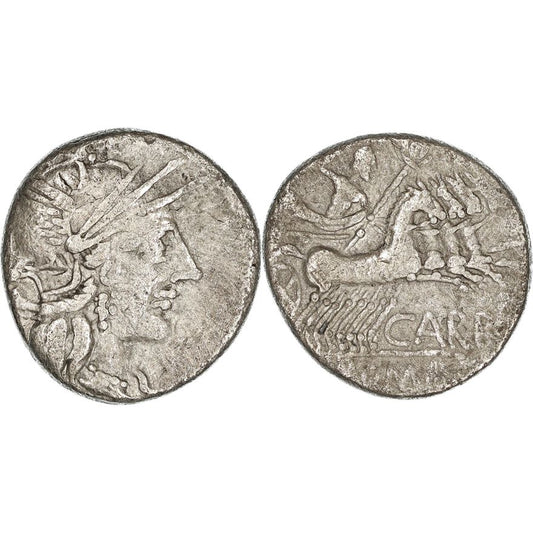Roman Republic, Cn. Papirius Carbo, Silver Denarius, 121 BC, F