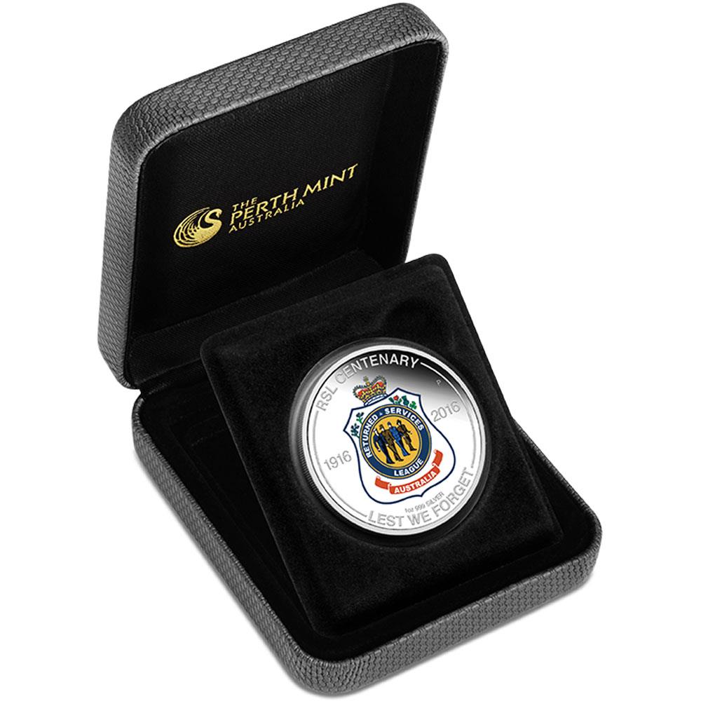 2016 $1 RSL Centenary 1oz Silver Coloured Proof Coin