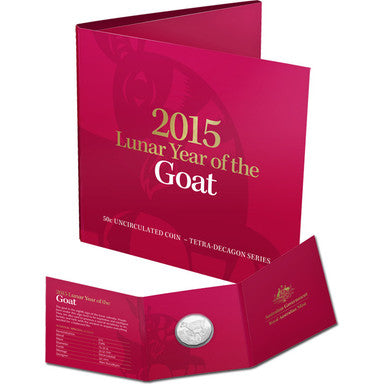2015 50c Tetra Decagon Year of The Goat Uncirculated Coin