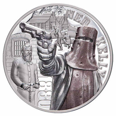 Niue 2020 $5 Ned Kelly Australian Outlaw 2oz Silver Coloured Proof Coin