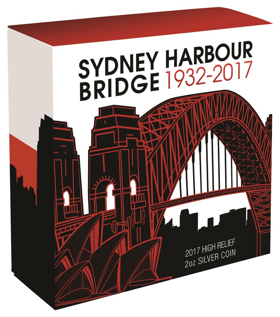 Niue 2017 $5 Sydney Harbour Bridge 85th Anniversary 2oz Silver High Relief Proof Coin