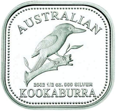 2002 50c The Australian Kookaburra 1/2oz Silver Proof Square Coin