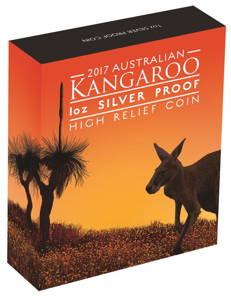 2017 $1 Australian Kangaroo 1oz Silver High Relief Proof Coin