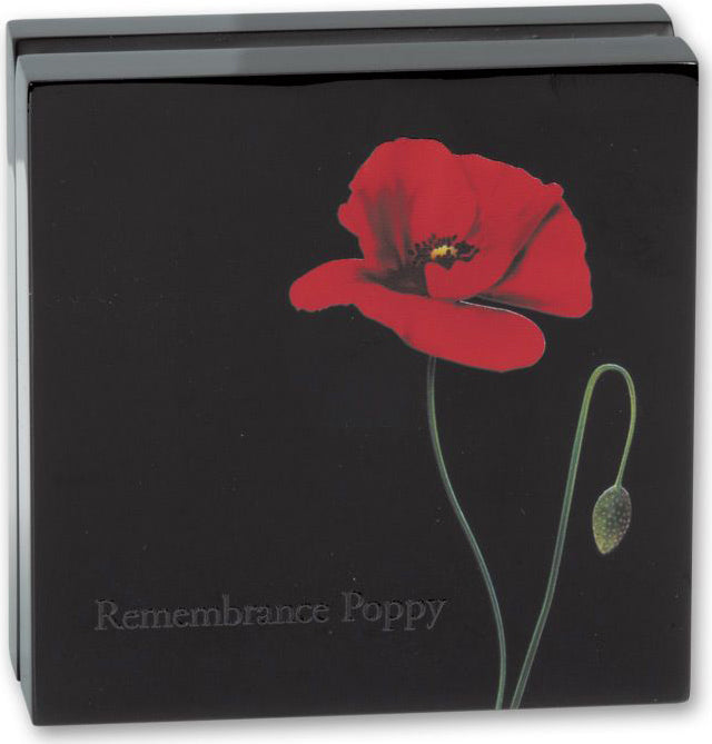 Cook Islands 2017 $5 Remembrance Poppy Lest We Forget 1oz Silver Coloured Shaped Coin