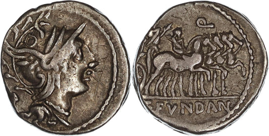 Roman Republic, C. Fundanius, Silver Denarius, 101 BC, VF