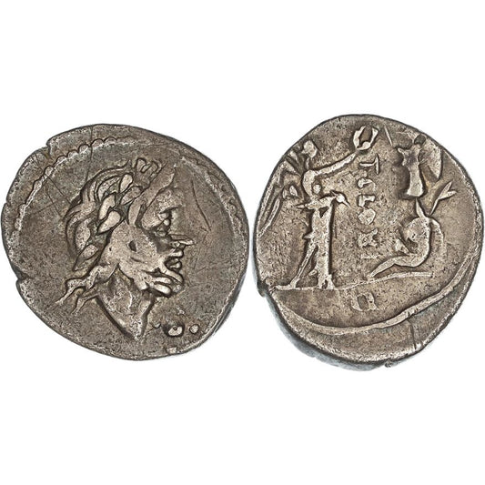 Roman Republic, T. Cloelius, Silver Quinarius, 98 BC, nVF