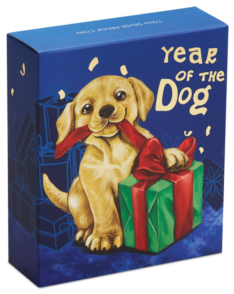 Tuvalu 2018 50c Lunar Baby Year of The Dog 1/2oz Silver Coloured Proof Coin