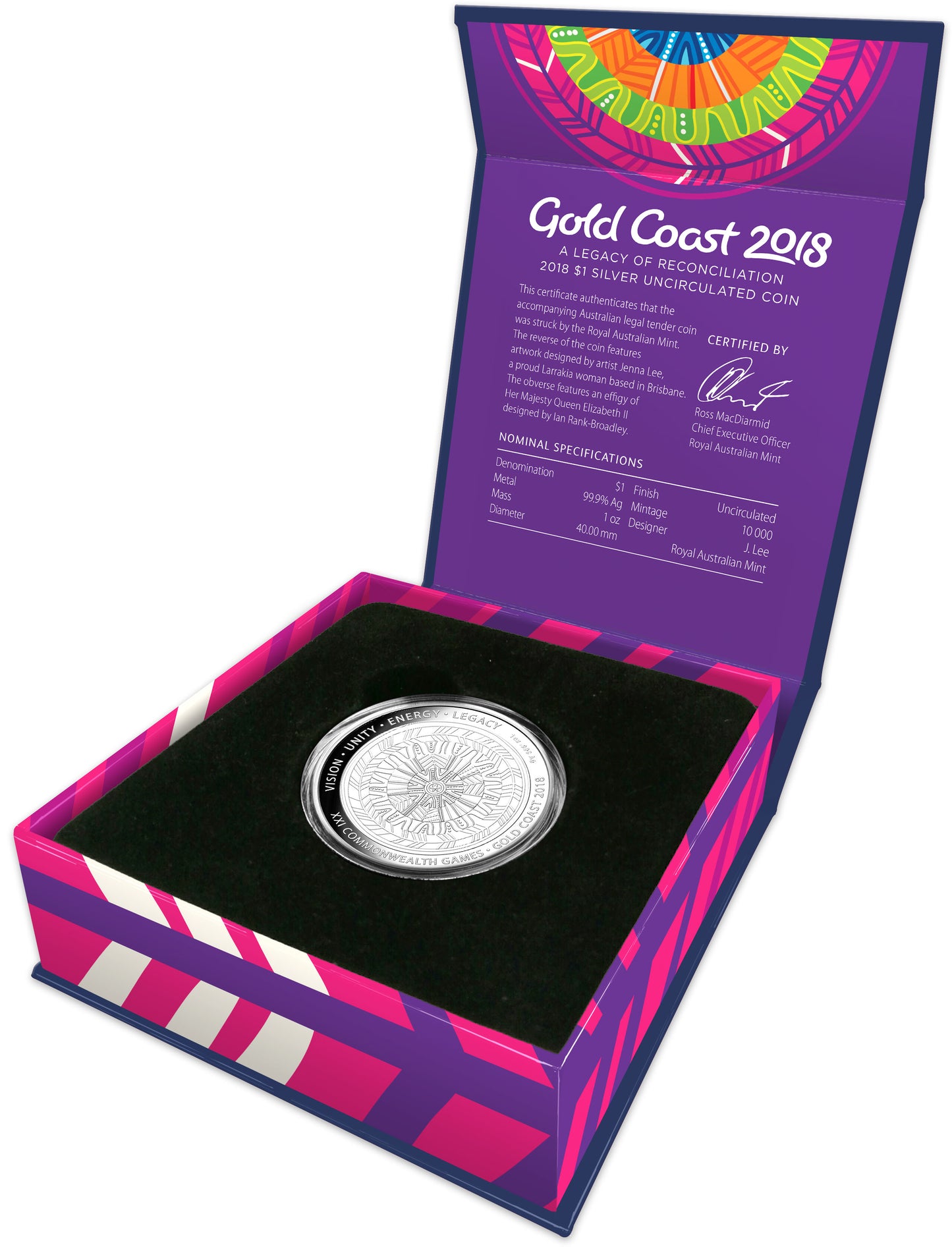2018 $1 Commonwealth Games Gold Coast 1oz Silver Uncirculated Coin