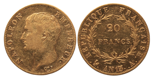 France, 1804/5 AN13A, Napoleon Twenty Francs, Fine