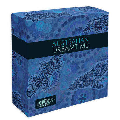 Niue 2019 $10 World Money Fair Australian Dreamtime 5oz Selectively Gold Plated Silver Proof Coin