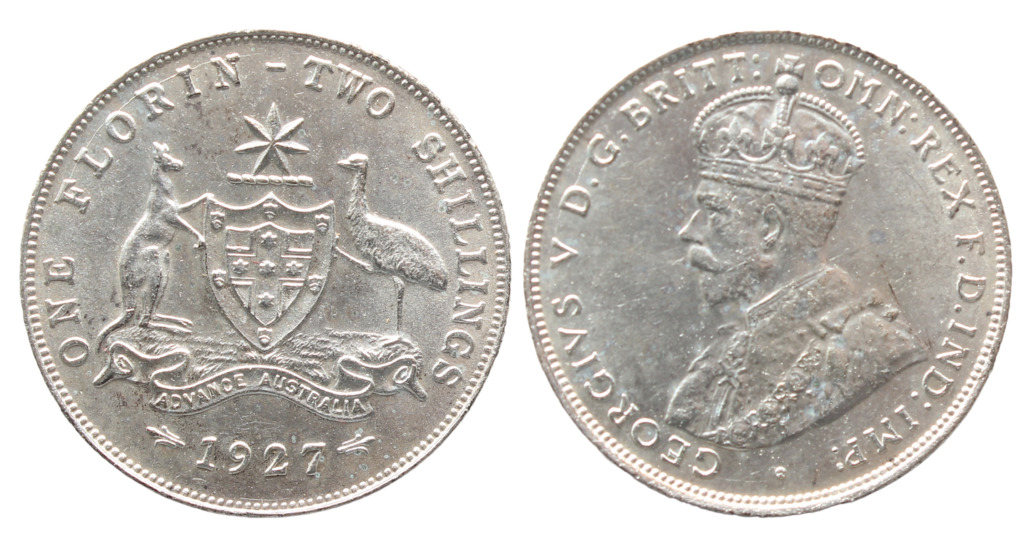 1927 Coat of Arms Florin Nearly UNC