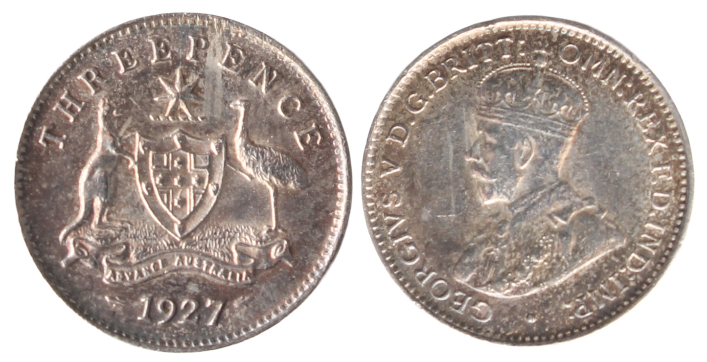 1927 Threepence aUNC