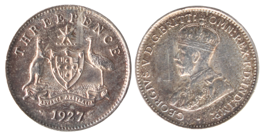 1927 Threepence aUNC