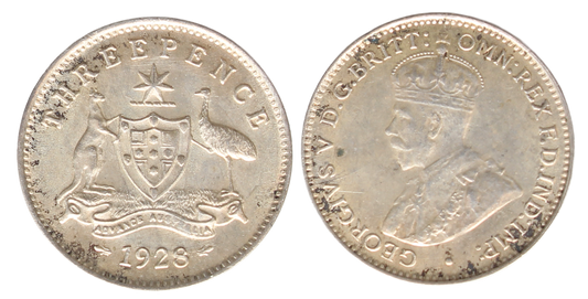1928 Threepence UNC