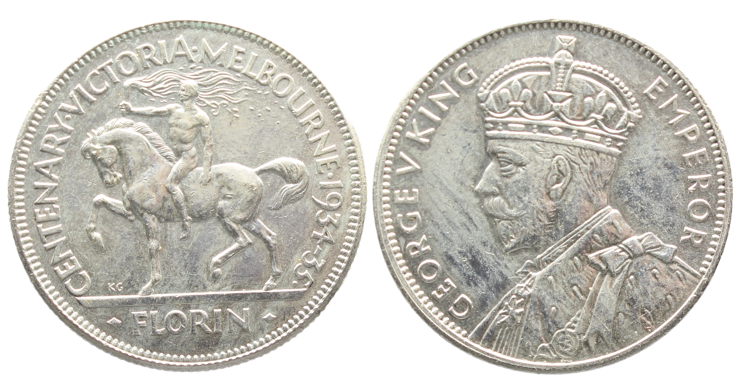 1934/35 Melbourne Centenary Florin gEF
