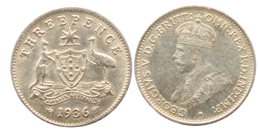 1936 Threepence UNC