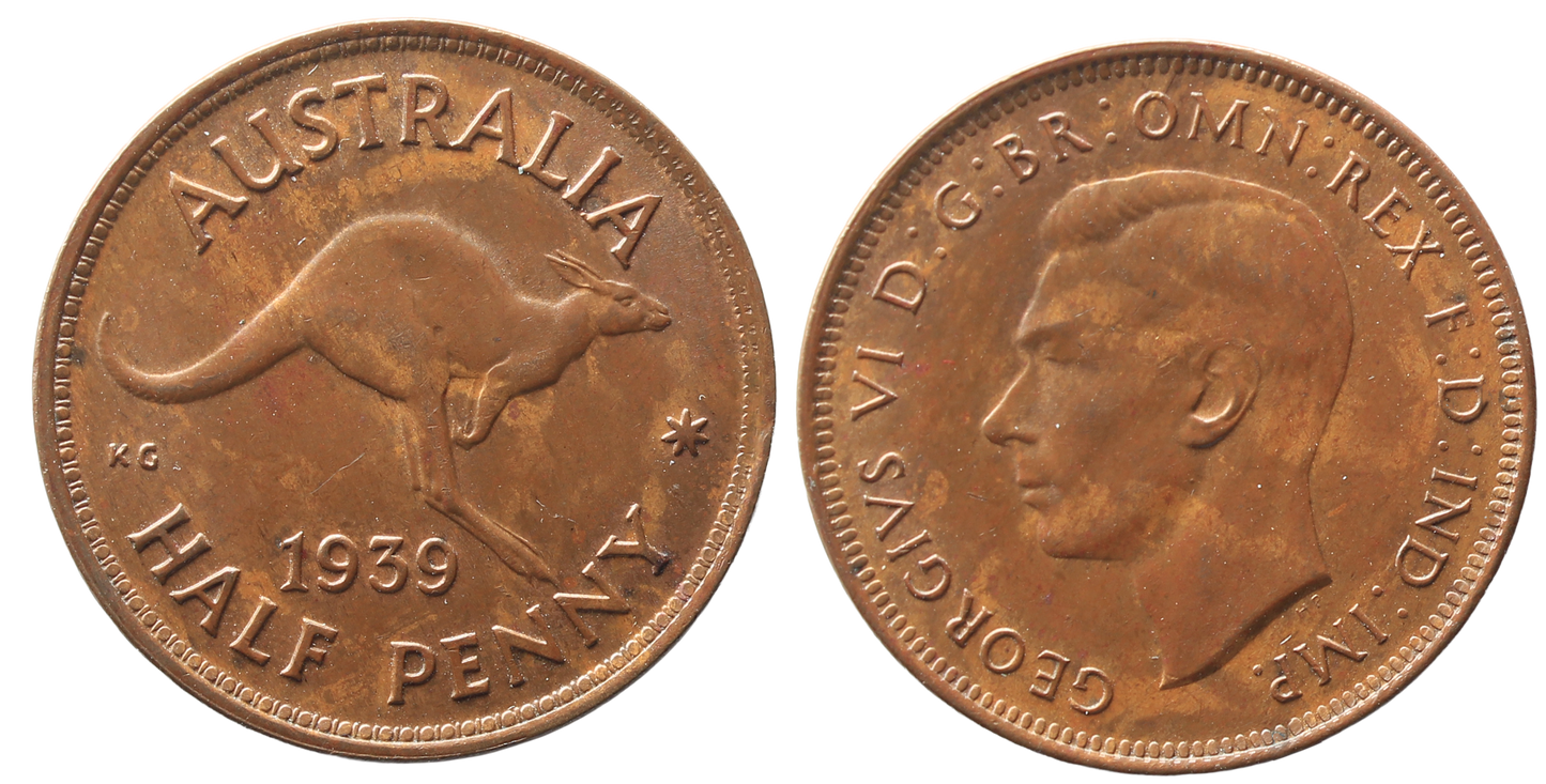 1939 Half Penny 'Roo' UNC