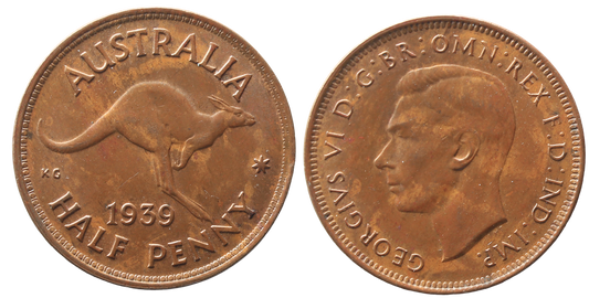 1939 Half Penny 'Roo' UNC