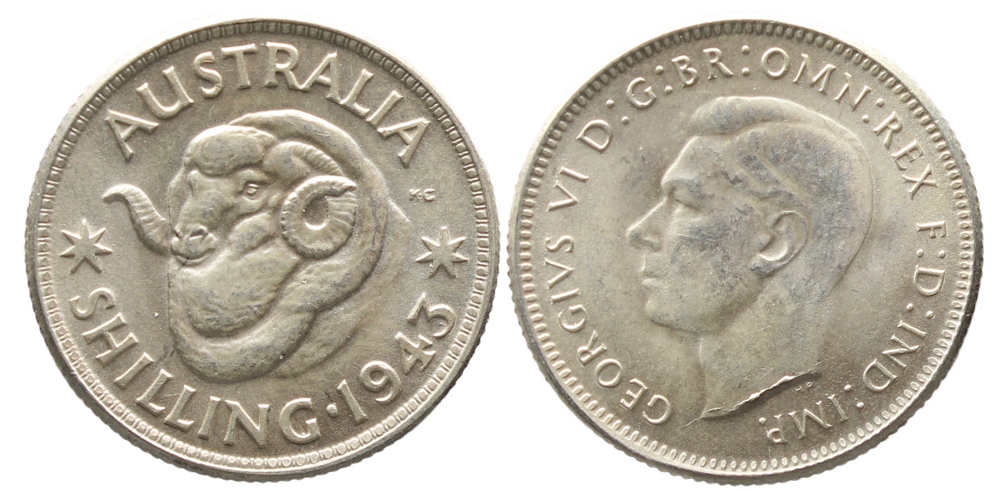 1943 Shilling UNC+