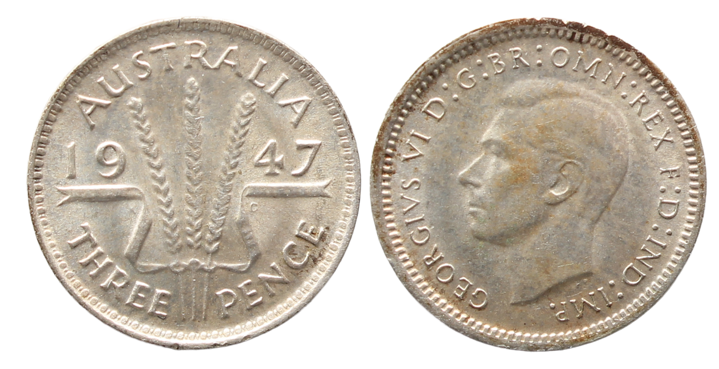 1947 Threepence UNC