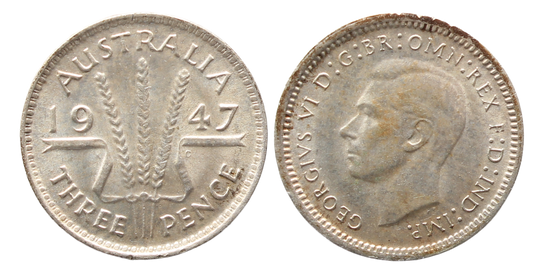 1947 Threepence UNC