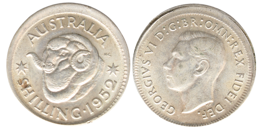 1952 Shilling Mis-Struck EF