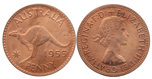 1955 Melbourne Proof Penny aFDC
