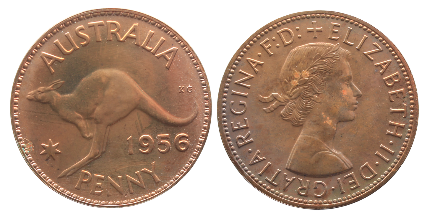 1956 Melbourne Proof Penny aFDC
