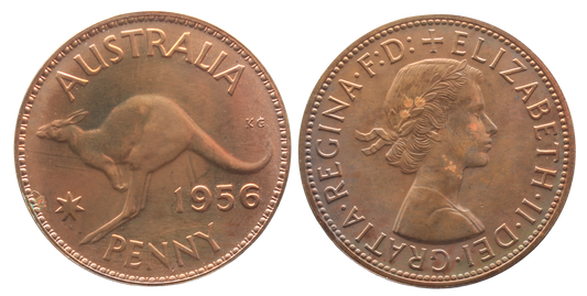 1956 Melbourne Proof Penny aFDC