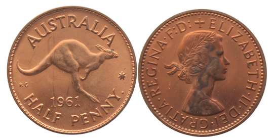 1961 Perth Proof Halfpenny aFDC
