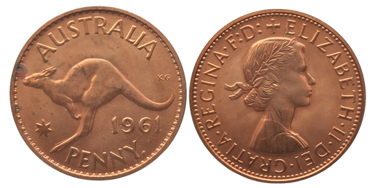 1961 Perth Proof Penny aFDC