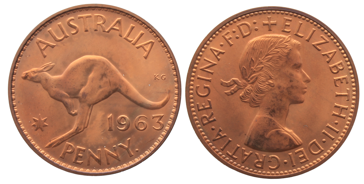 1963 Perth Proof Penny FDC