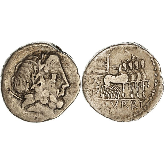 Roman Republic, L. Rubrius Dossenus, Silver Denarius, 87 BC, nVF