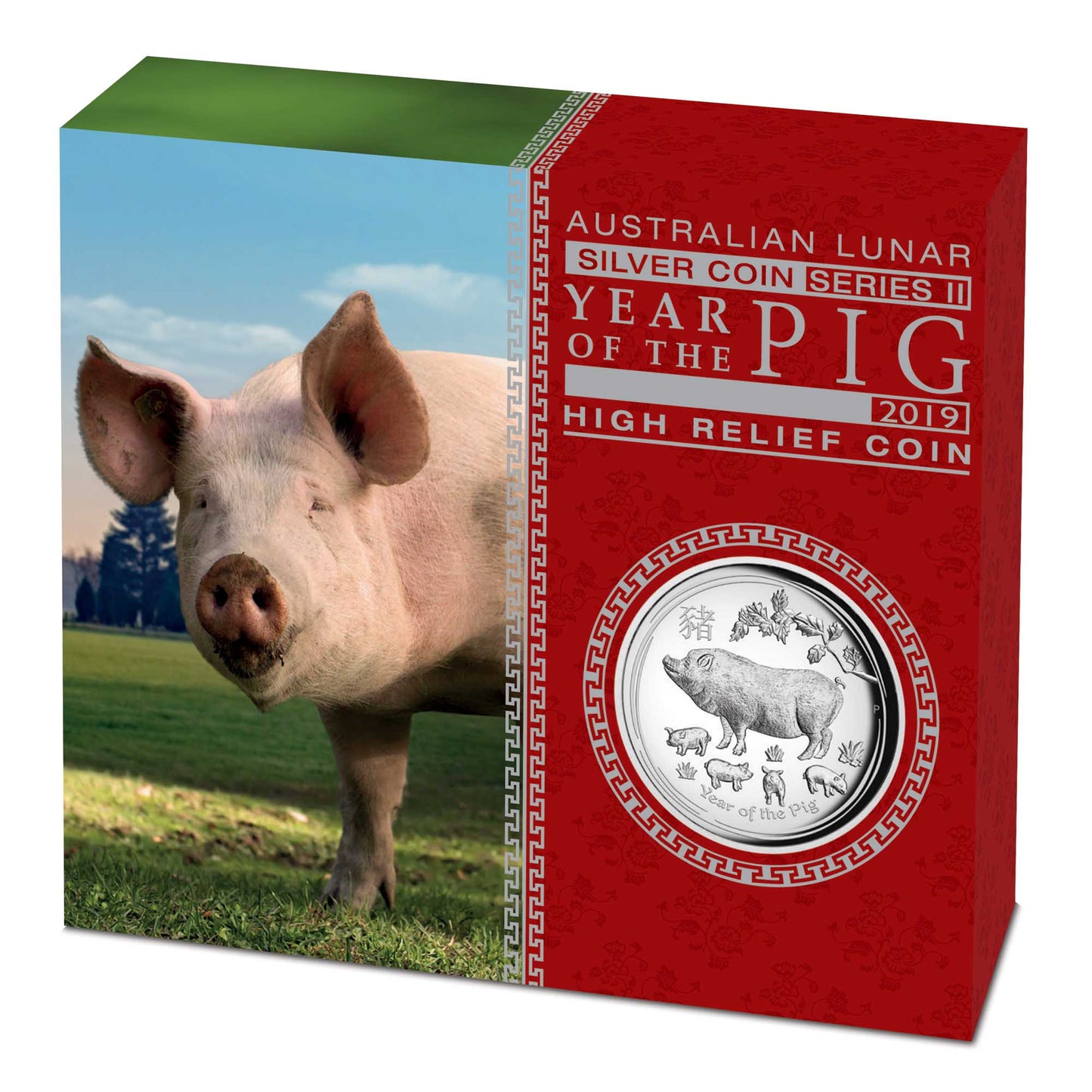 2019 $1 Lunar Year of the Pig 1oz Silver High Relief Proof Coin