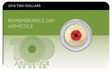 2018 $2 Remembrance Day Armistice Coloured UNC Coin