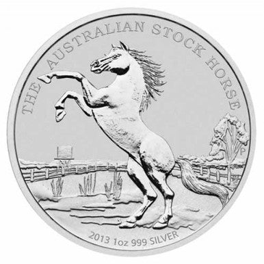 2013 $1 The Australian Stock Horse 1oz Silver Uncirculated Coin