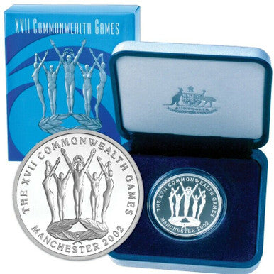 2002 $5 XVII Commonwealth Games Manchester Silver Proof Coin