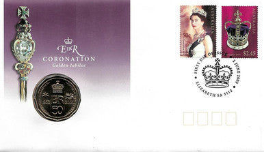 2003 50c Queen Elizabeth II Coronation Golden Jubilee PNC