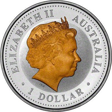 2004 $1 Royal Visit 50th Anniversary Florin 1oz Silver Gilded Proof Coin