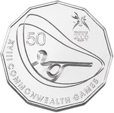 2006 50c Commonwealth Games Melbourne Shooting Uncirculated Coin