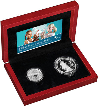 2006 Voyage of Discovery Duyfken Dollar and Euro Silver Proof 2 Coin Set