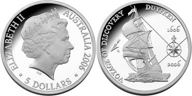 2006 Voyage of Discovery Duyfken Dollar and Euro Silver Proof 2 Coin Set