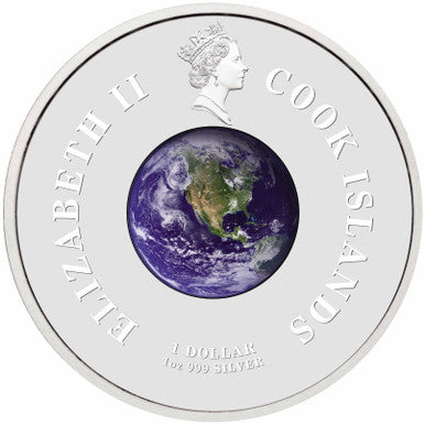 Cook Islands 2007 $1 Orbit and Beyond Sputnik 50th Anniversary 1oz Silver Coloured Proof Coin