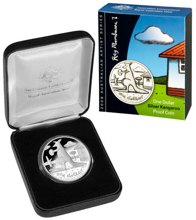 2008 $1 Australian Artist Kangaroo 1oz Silver Proof Coin